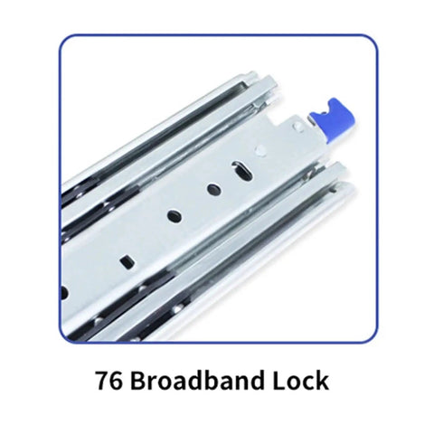 Close-up of Beefy Heavy Duty Drawer Slides 12 To 20 Inch 500Lbs Load No Lock Full Extension Ball Bearing with blue stopper