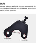 Built Tough Exhaust Manifold Bolt Repair Bracket Fits Chevy Gmc Silverado Sierra Yukon Denali, heavy-duty carbon steel, driver rear. 70mm.