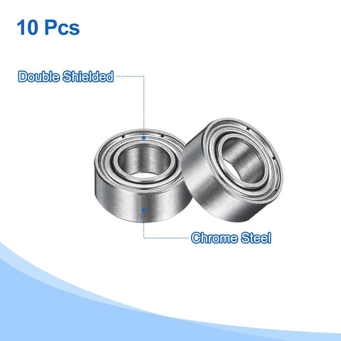 Two MR105ZZ Deep Groove Ball Bearing 5x10x4mm Chrome Steel Miniature Bearing Double Shielded Precision Bearing ABEC 5 P5