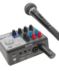 B-3RC Wireless Microphone System Bundle with microphone and audio mixer, no cables needed, auto pairing, ultra low latency.