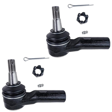 Front Wheel Bearing Hubs Kit With Outer Tie Rod Ends For 2009 2010 Dodge Ram 1500 And 2011 Ram 1500 5 Lug Models Includes 2 Hub Assemblies And 2 Outer Tie Rod Ends Replacement, showing outer tie rods and components.