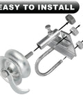 2 Pack Sliding Gate Rollers With Bracket, 5 Inch Track Roller Kit For 1 5 Eighth Inch Gate Frames, Galvanized Steel, installation view