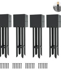 Beefy 4x4 Concrete Post Anchor Set For Wet Foundations Tough As Nails Post Base with screws, powder-coated steel brackets