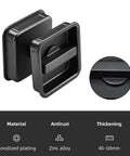 Pocket Door Lock Hardware Set With Privacy Handle And Hidden Pull Recessed Latch For 1.77 To 2 Inch Thick Wooden Doors In Square Black Finish And Easy Install For Quick Updates, zinc alloy material with anodized plating and antirust features.