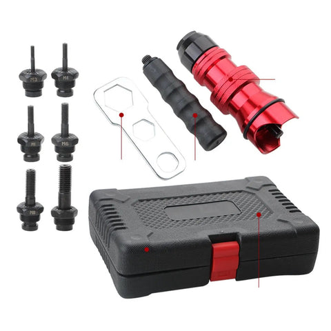 Rivet Nut Tool Kit For DIY Projects With Drill Adapter No Rivet Nuts Included Fits M3 Through M8 Nuts Easy Grip Non Slip PP Handle Pro Grade