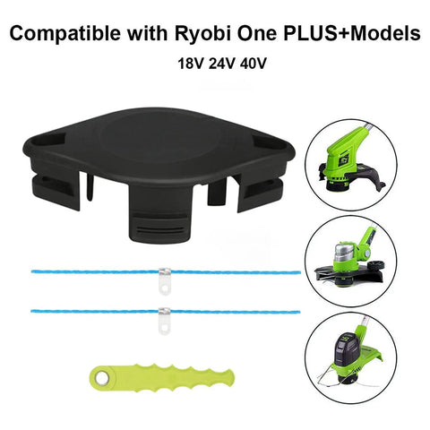 No Fuss Replacement Bladed Head With Spool Line For Ryobi 18V 24V 40V Weed Eater Trimmers Fits RY40210 And RY40210A product