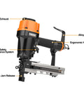 Pneumatic Fencing Stapler For 10.5 Gauge Staples 1 9 16 Inch Beast Of A Tool With Adjustable Alloy Hook and Ergonomic Handle