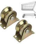 Two Pack V Type Sliding Gate Roller For Industrial Machines And Heavy Duty Sliding Doors With V Wheel Track And Bracket