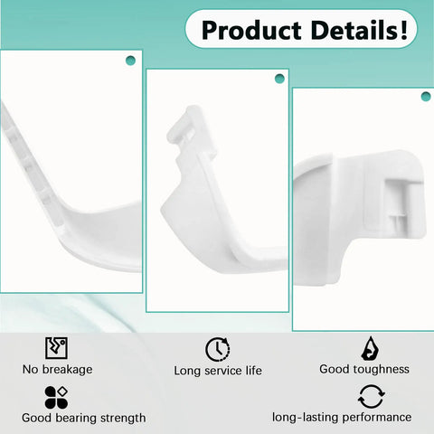 Three Pack Refrigerator Door Shelf Retainer Bars Replacement For Frigidaire And Kenmore, close-up view of product details.