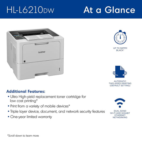Office Printing Powerhouse Fast 50 Pages Per Minute Monochrome Laser Printer With Wireless Networking And Duplex Auto-Printing Packed With Advanced Security Features For High-Volume Business Tasks.