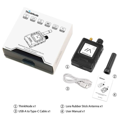 Heavy Duty Long Range LoRa Transceiver With Integrated Gps And Esp32S3 Chip Features 1Point54Inch Electronic Paper Display, included USB cable and antenna.