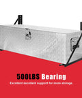 Heavy Duty Steel Truck Toolbox Bracket Kit 18 By 18 Inches For Underbody Toolboxes with 500lbs support visible on red background.