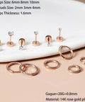 Six Piece Earring Set For Multiple Piercings With Lightweight 14K Gold Plated Tiny Huggie Hoop Earrings And Flat Back CZ Stud Earrings For Cartilage Helix And Lobe Piercings Hypoallergenic And Ear Stack Ready, 6mm-10mm hoops, 2mm-4mm CZ studs