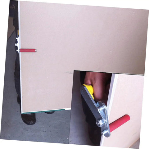 One Pair Heavy Duty Gypsum Board Lifter Designed For No Sweat Handling Of Glass And Ceramic Tile Panels With Adjustable Angles And Slick Grip For Effortless Job Site Moves, featuring ergonomic grips and frame.