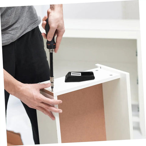 Person installing Rubber Toggle Latches For Storage Boxes And Cabinets, Noise Reducing Draw Catch For Boats, 2 Pack on white cabinet
