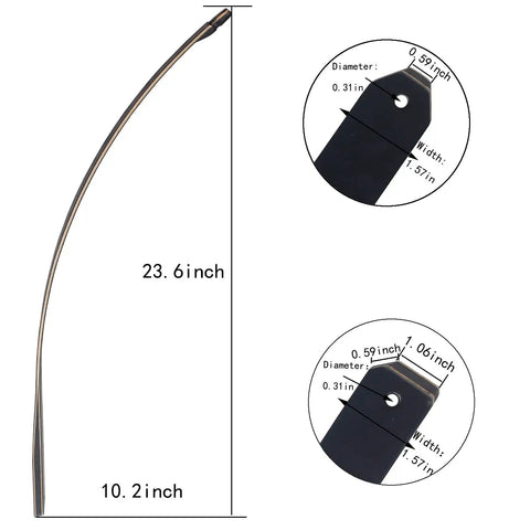 60 Inch BlackHunter L Takedown Long Bow Replacement Limbs For Right Or Left Hand, 25 To 65 Pound Draw Weight measurement details