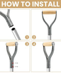 Installation steps for D Grip Shovel Handle Replacement With 32mm Inner Diameter Metal Core And Wooden Grip