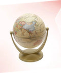 Desktop World Globe With Stand Golden Finish For Education And All Ages Home Office Decor Kid Friendly Geography Learning Tool