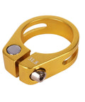 Heavy Duty Aluminum Alloy Seatpost Clamp For Mountain, Road And Casual Bikes, Fits 31.8mm And 34.9mm Seatposts, Gold Finish