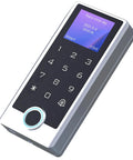 Fingerprint keypad with LCD screen for secure access; part of Lock Down Your Spot With This Solid Door Access Control Kit Featuring Heavy Duty 600 Lb Electromagnetic Lock Ip68 Rated Waterproof Fingerprint Keypad Lcd Screen And Remote.