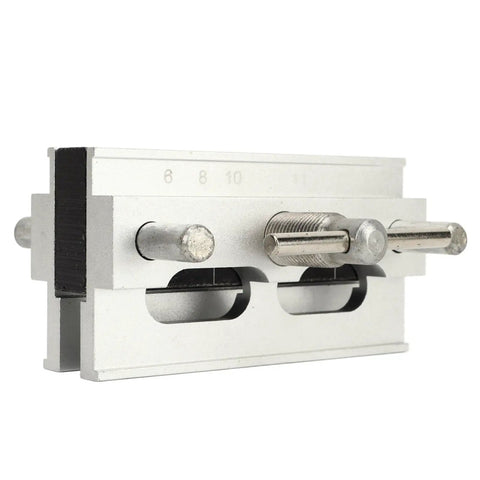 Heavy Duty Self Centering Dowel Jig With Quick Swap Sleeves For 1/4 3/8 And 5/16 Bits Premium woodworking drill guide with adjustable bushings.