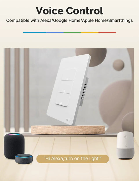 3 Way Smart Light Switch 2.4GHz WiFi That Plays Nice With Alexa And Google Home Neutral Wire Required White Finish 4 Pack