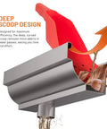 Deep Curved Gutter Scoop For Leaves And Debris, Ergonomic Handle Fights Clogs, High Impact Polypropylene Construction, Easy Cleanup And Quick Debris Dump, Fits Most Rain Gutters For Faster Water Flow, red deep scoop with gutter and debris