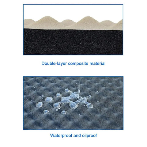Blue Egg Crate Acoustic Foam Roll That Slays Noise, showing double-layer composite material, waterproof features for studio walls.