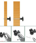 Sleek Stainless Steel Drawer Knobs And Cabinet Pulls, Heavy Duty Silver Furniture Kit displayed with installation hardware and tools.
