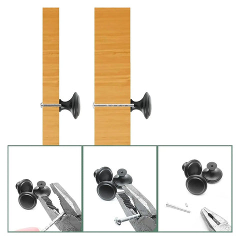 Sleek Stainless Steel Drawer Knobs And Cabinet Pulls, Heavy Duty Silver Furniture Kit displayed with installation hardware and tools.