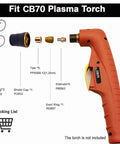 Plasma Cutter Consumable Kit for Versa Cut 60 and Trafimet CB70 Torch With 1.2mm Tips and Electrodes shown with torch