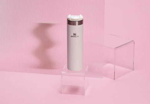 AeroLight Transit Bottle 20 Oz With Locking Lid And Leak Resistant Design, lightweight stainless steel water bottle in Rose Quartz Glimmer