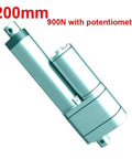 Heavy Duty Electric Linear Actuator Delivering Smooth 200mm Travel And Tough 900N Thrust Handles DC 12V 24V 36V 48V Power Like A Boss Comes Prewired With An Integrated Potentiometer Unit in silver