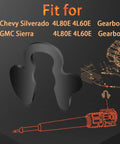 Diagram of Beefed-Up Shift Cable Clips 10-Pack For Chevy Silverado And GMC Sierra Transmissions, highlighting fitment for 4L80E 4L60E gearboxes.