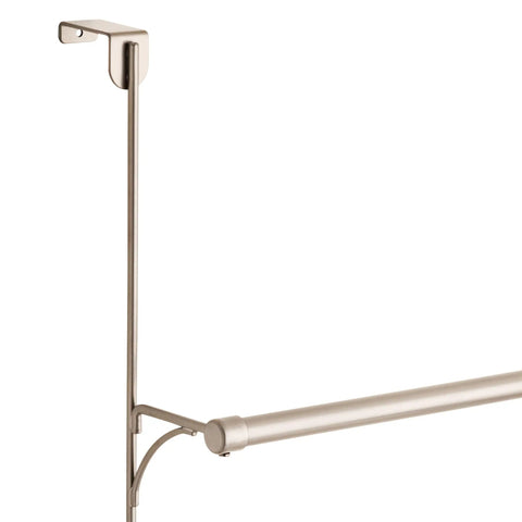 Over The Door Towel Rack With 3 Tier Hooks In Nickel Finish, Space Saving Bathroom Organizer Bar For Towels And Robes, Easy Install