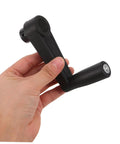 Hohopeti Mm Round Hole Manual Crank Handle Replacement For Lathe Machine, compact black plastic crank held in hand.