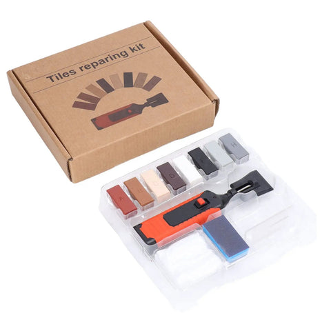 DIY Tile Repair Kit With Durable Wax Blocks And Electric Heating Pen for Porcelain and Ceramic Surfaces, packaging view