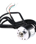 Close-up of Incremental Rotary Encoder 600P/R 2-Phase Magnetic With AB Output Wide 5V To 24V Power Range 6mm Shaft 1.5m Cable.