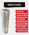 Top Tier Heavy Stretch Film Roll 17 X 1100 Feet Clear Plastic Shrink Wrap 80 Gauge features easy to use, no easy to break, self-adhesive.