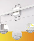 Diagram of Vanity Light Bars for Bathroom Above Mirror Chrome Finish 24 Inch LED 14W Natural White 4000K Soft Shadow Free Wall Lamp
