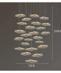 Modern Stair Chandelier Pendant Lights Indoor Lighting Ceiling Lamp Hanging Light Led Chandeliers for Living Room Indoor Lighting, 70x200cm design.