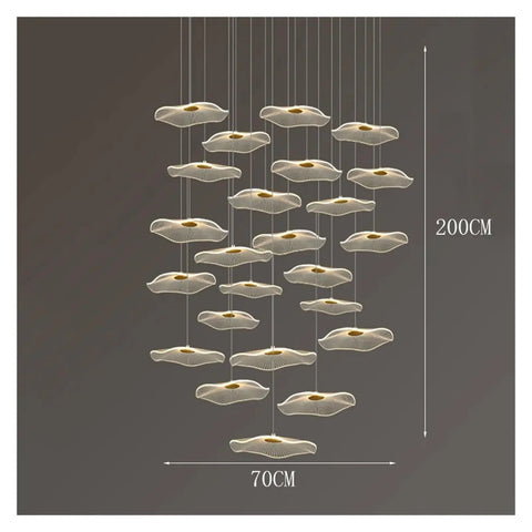 Modern Stair Chandelier Pendant Lights Indoor Lighting Ceiling Lamp Hanging Light Led Chandeliers for Living Room Indoor Lighting, 70x200cm design.