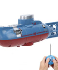 Mini RC Submarine Remote Control Boat With 360 Degree Rotation And Precise 6 Channel Control Electronic Water Toy shown in blue