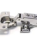 Close-up of Short Arm Hinge Soft Close Cabinet Hinges For Kitchen Face Frame And Bookcases DIY Friendly Dampening For Small Closets