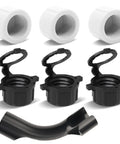 Rugged Heavy Duty Racing Fuel Jug Replacement Kit With 3 Hose Caps 1 Hose Bender And 3 Vent Caps For 5.5 Gallon Jugs Universal Fit