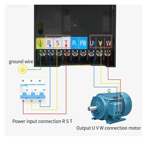 Variable Frequency Drive Inverter For 3 Phase Motors 2.2KW To 22KW 380V VFD With 3 Phase Input And Output Motor Speed Controller wiring diagram