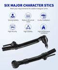 Beefed Up Front Tie Rod Ends Kit For Ford F250 F350 Super Duty 2005 2016 4WD 4x4 Outer Tie Rod End Link With Adjusting Sleeve Drag Link And Pitman Arm Suspension Kit 5 Pieces, black steel rods