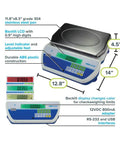 Cruiser CKT Bench Checkweighing Scale 70lb 32kg Capacity With Readability 0.002lb 1g Pro Grade Lab Scale, features labeled