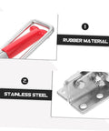 Rubber T Handle Hasp Lock For Car Hood And Toolboxes, stainless steel and red rubber parts close-up, heavy-duty design