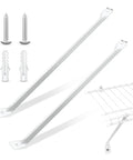 2 Pack 12 Inch White Finish Wire Shelf Brackets Heavy Duty Closet Support With Anchors And Screws Sturdy Metal Wall Mount.